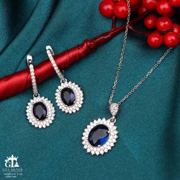 نیم ست نقره کد 16680 - Image 3