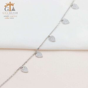 پابند نقره سوپرمیکرو قلبی کد 25026