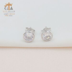 گوشواره نقره میخی میکرو کد 25060