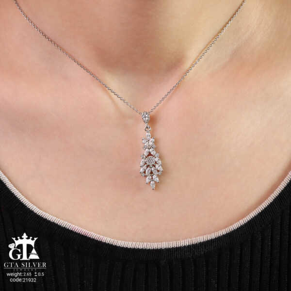 مدال نقره زنانه مجلسی میکرو کد 21932 - Image 2