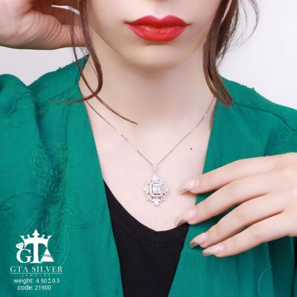 مدال نقره زنانه میکرو امرالدکات کد 21900 - تصویر 2