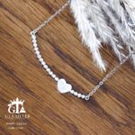 گردنبند نقره زنانه نگین دار طرح قلب کد 21749 - Image 3