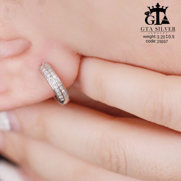 گوشواره نقره میخی میکرو کد 25037 - تصویر 2