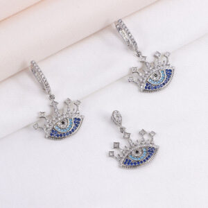 نیم ست نقره میکرو طرح چشم نظر کد 16320