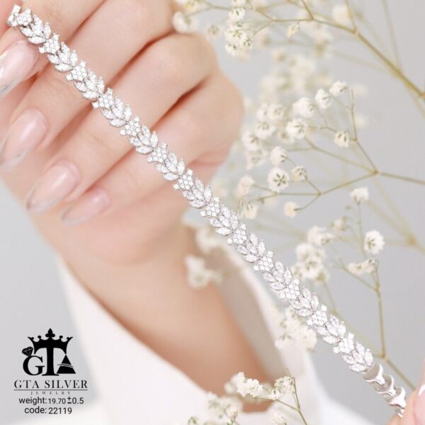 دستبند نقره میکرو کد 22119 - تصویر 3