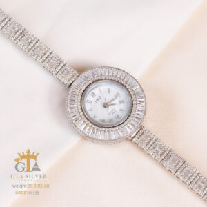 ساعت نقره جواهری روکش رادیوم کد 19138