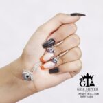 نیم ست نقره میکرو طرح چشم نظر کد 16510 - تصویر 4