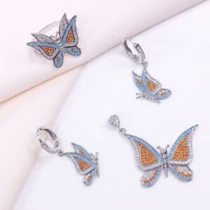 نیم ست نقره میکرو رنگی کد 16036