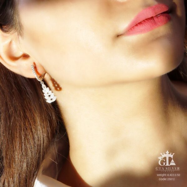 گوشواره نقره میخی میکرو کد 25012 - تصویر 2