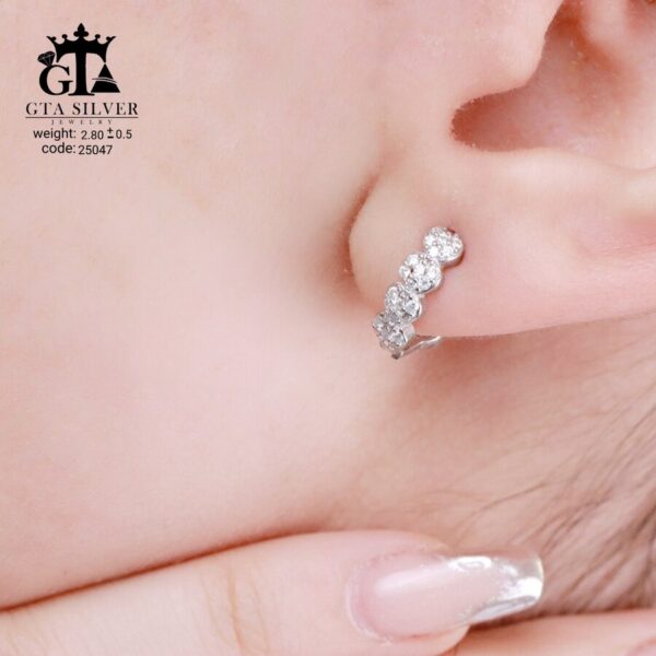 گوشواره نقره میخی میکرو کد 25047 - تصویر 2