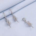 نیم ست نقره میکرو طرح رقص باله کد 16361 - Image 2