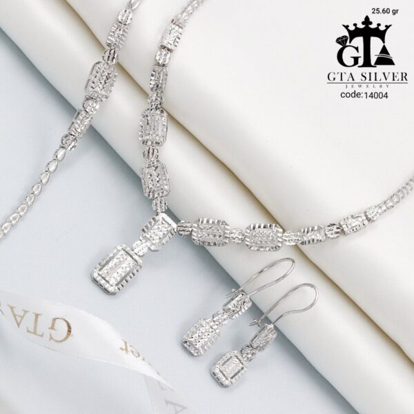 سرویس نقره تراش بدون نگین طرح امرالدکات کد 14004 - Image 3