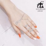 نیم ست نقره میکرو طرح بی‌نهایت کد 16243 - تصویر 4