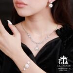 سرویس نقره میکرو زنجیری مروارید خور کد 12055 - Image 2