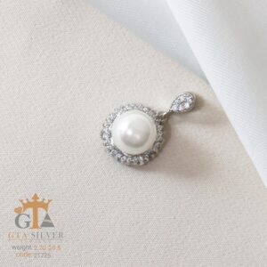 مدال نقره میکرو مرواریدی کد 21725