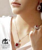 نیم ست نقره میکرو طرح سلطنتی کد 16521 - Image 3