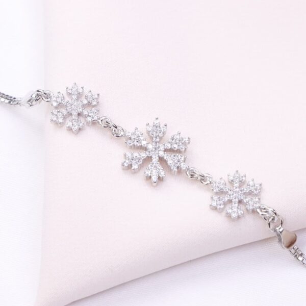 دستبند نقره میکرو طرح دانه برف کد 22032 - تصویر 2