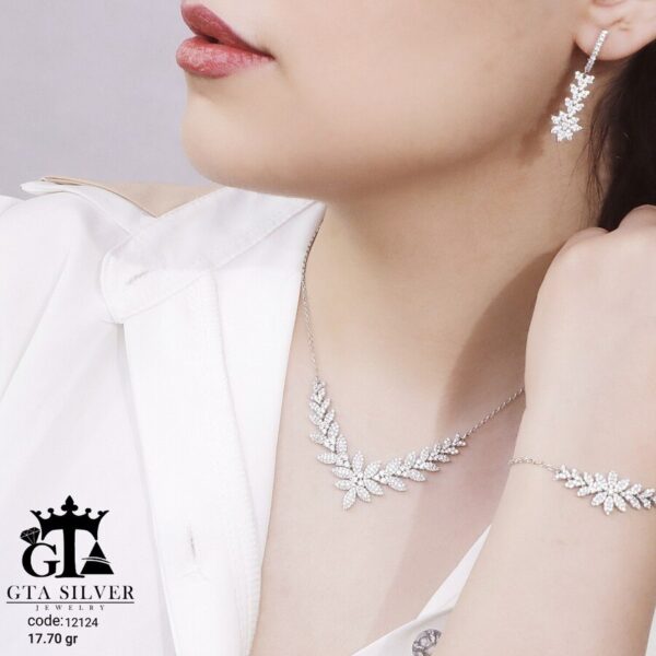 سرویس نقره مجلسی ظریف میکرو زنجیری کد 12124 - Image 2