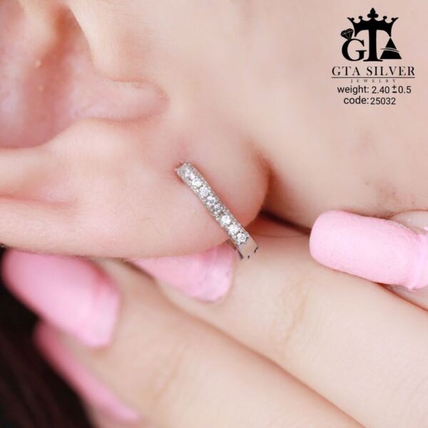 گوشواره نقره میخی میکرو کد 25032 - تصویر 2