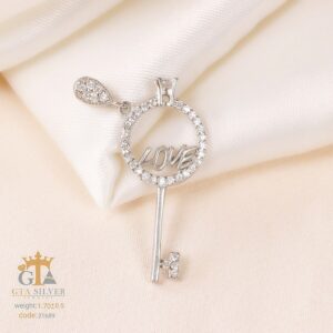 مدال نقره میکرو طرح کلید عشق کد 21689