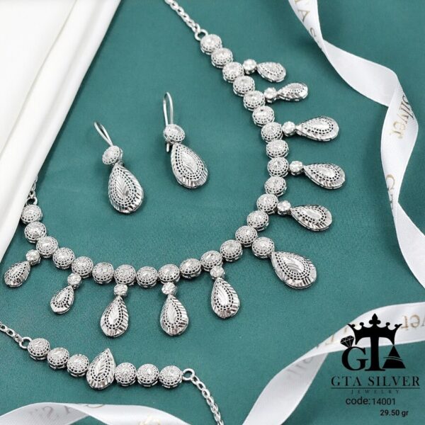 سرویس نقره تراش بدون نگین کد 14001 - تصویر 3