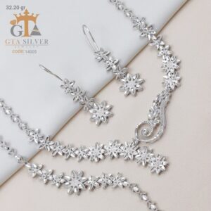 سرویس نقره تراش بدون نگین کد 14005