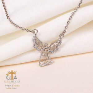 مدال نقره میکرو طرح فرشته کد 21687