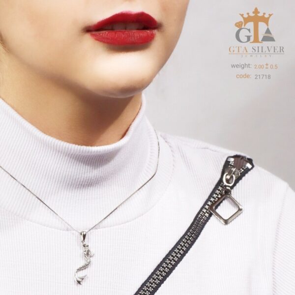 مدال نقره میکرو طرح پری دریایی کد 21718 - Image 2