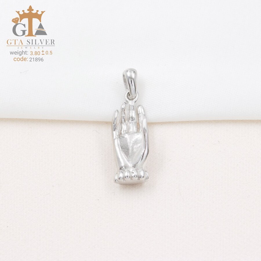 774742c7-b5ee-403b-86db-433a2e20cc13.jpg مدال نقره زنانه آینهای میکرو کد 21896 - Image 1