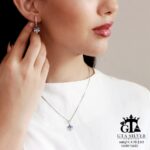 نیم ست نقره میکرو طرح دونه برف کد 16650 - تصویر 3