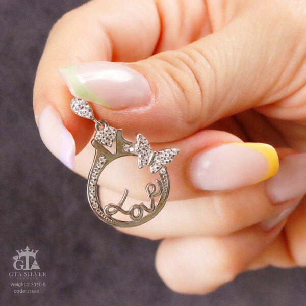 مدال نقره میکرو طرح لاو کد 21688 - Image 2