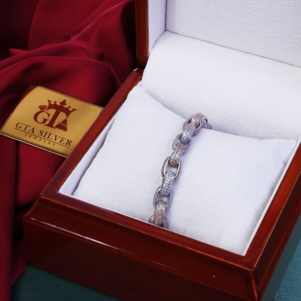 دستبند نقره میکرو رنگی کد 22008 - Image 3