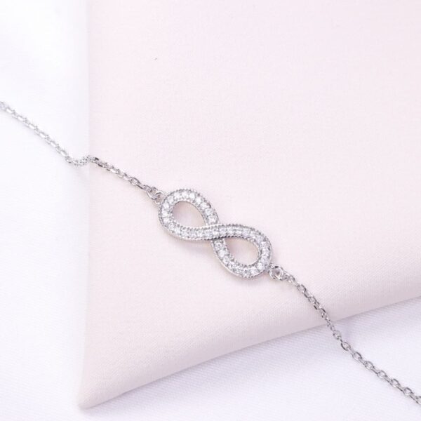 دستبند نقره میکرو بی‌نهایت کد 22051 - Image 2