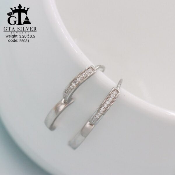 گوشواره نقره میخی میکرو کد 25031 - تصویر 3