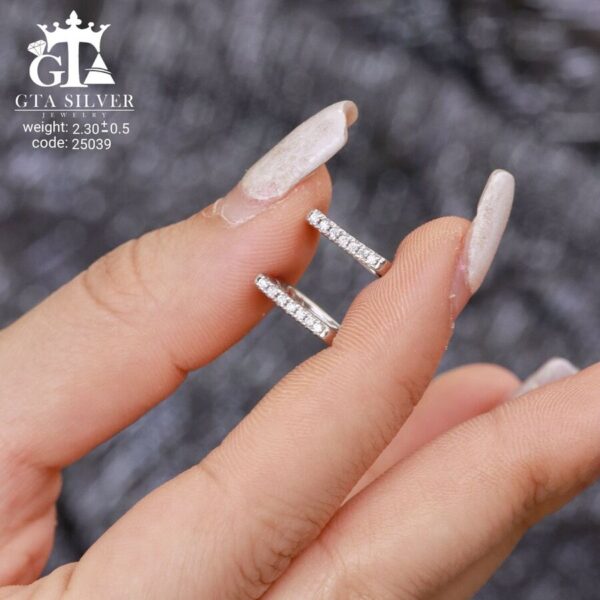 گوشواره نقره میخی میکرو کد 25039 - تصویر 4