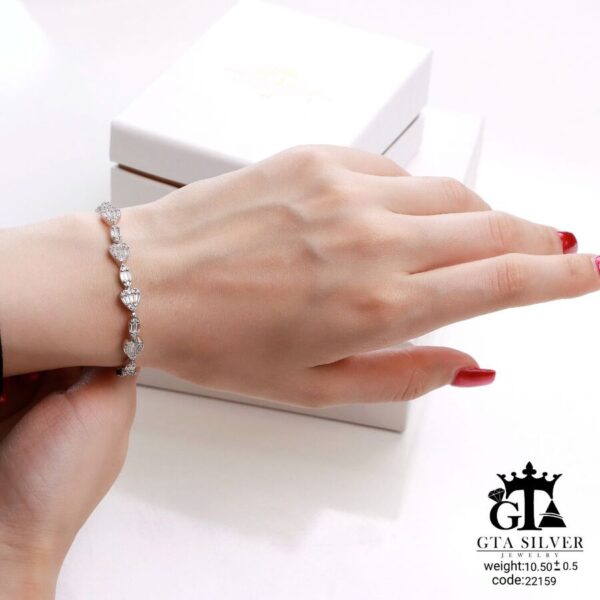 دستبند نقره میکرو کد 22159 - Image 2