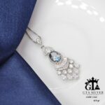 مدال نقره زنانه تک نگین مجلسی میکرو کد 21883 - Image 3