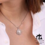 نیم ست نقره میکرو طرح مروارید دار کد 16660 - Image 4