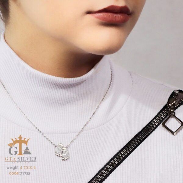 گردنبند نقره زنانه نگین دار کد 21738 - تصویر 2