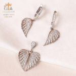 نیم ست نقره میکرو طرح بال فرشته کد 16386