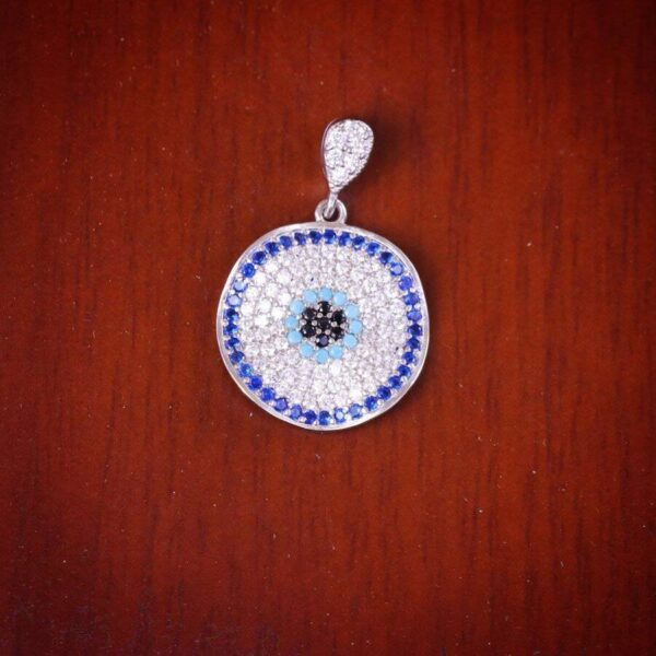 مدال نقره میکرو رنگی چشم نظر کد 21367 - Image 3