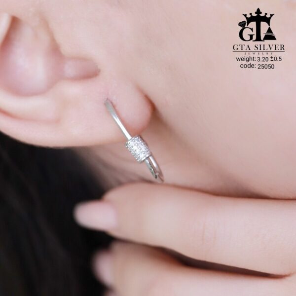 گوشواره نقره میخی میکرو کد 25050 - تصویر 2