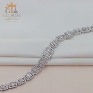 دستبند نقره میکرو طرح امرالدکات کد 22103