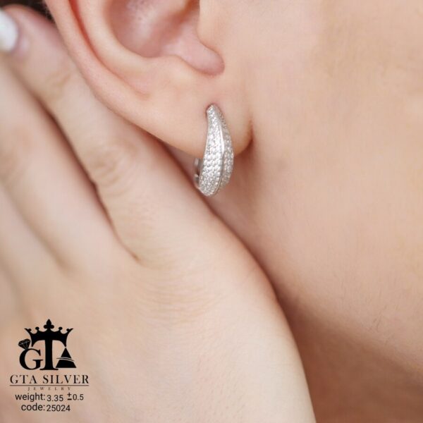 گوشواره نقره میخی میکرو کد 25024 - Image 2