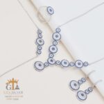 سرویس نقره میکرو زنجیری طرح چشم نظر کد 12098