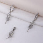 نیم ست نقره میکرو طرح رقص باله کد 16361