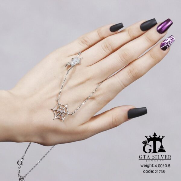 گردنبند نقره زنانه طرح عنکبوت کد 21735 - Image 3