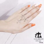 نیم ست نقره میکرو طرح صلیب کد 16270 - تصویر 4