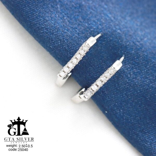 گوشواره نقره میخی میکرو کد 25040 - تصویر 3