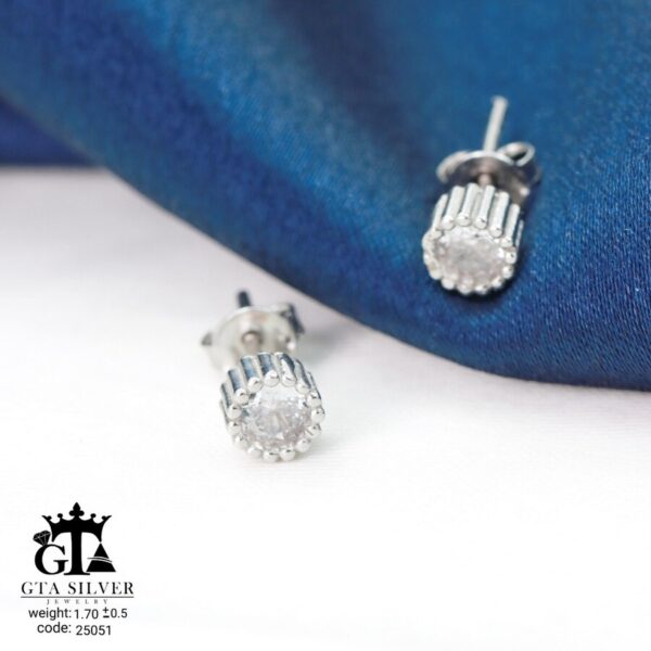 گوشواره نقره میخی میکرو کد 25051 - تصویر 4